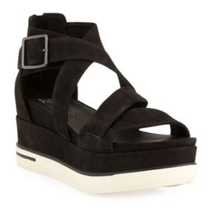 Eileen Fisher Boost Leather Suede Platform Sandal